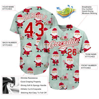 Custom Baseball Jersey - Green Red-White Christmas 3D Authentic
