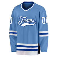 Custom Hockey Jersey - Light Blue White-Royal