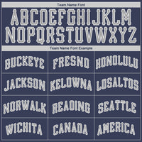 Custom Baseball Jersey - Navy Gray-White Authentic
