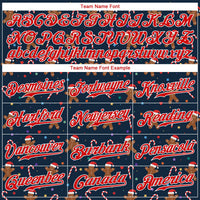 Custom Baseball Jersey - Navy Red-White Christmas 3D Authentic