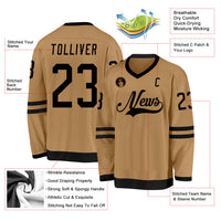 Custom Hockey Jersey - Old Gold Black