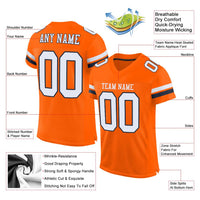 Custom Football Jersey - Orange White-Navy Mesh Authentic