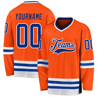 Custom Hockey Jersey - Orange Royal-White
