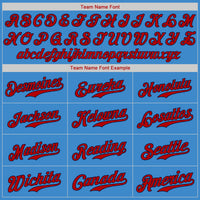 Custom Baseball Jersey - Powder Blue Red-Navy Authentic