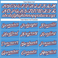 Custom Baseball Jersey - Powder Blue White-Red Authentic