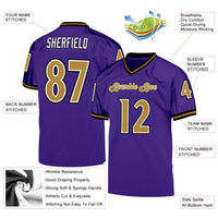 Custom Football Jersey - Purple Old Gold-Black Mesh Authentic Throwback