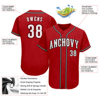 Custom Baseball Jersey - Red White-Black Authentic