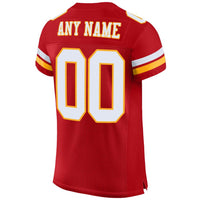 Custom Football Jersey - Red White-Gold Mesh Authentic