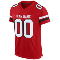 Custom Football Jersey - Red White-Black Mesh Authentic