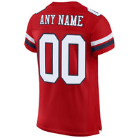 Custom Football Jersey - Red White-Navy Mesh Authentic