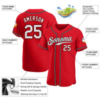 Custom Baseball Jersey - Red White-Black Authentic