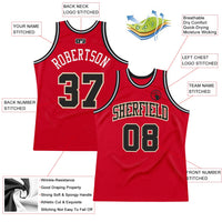 Custom Basketball Jersey - Red Black-White Authentic Throwback
