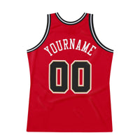Custom Basketball Jersey - Red Black-White Authentic Throwback