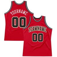 Custom Basketball Jersey - Red Black-White Authentic Throwback