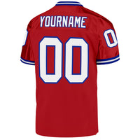 Custom Football Jersey - Red White-Royal Mesh Authentic Throwback