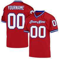Custom Football Jersey - Red White-Royal Mesh Authentic Throwback