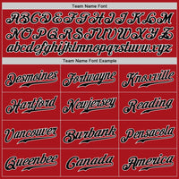 Custom Baseball Jersey - Red Black-White Authentic