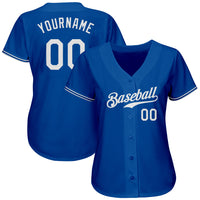 Custom Baseball Jersey - Royal White Authentic