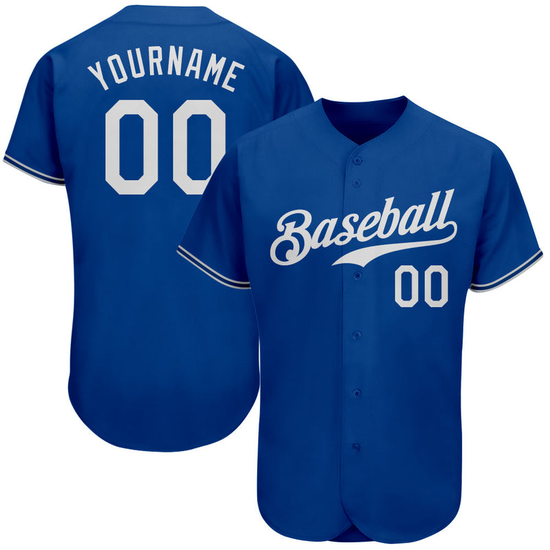 Custom Baseball Jersey - Royal White Authentic