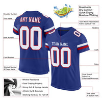 Custom Football Jersey - Royal White-Red Mesh Authentic