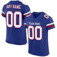 Custom Football Jersey - Royal White-Red Mesh Authentic