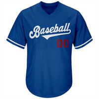 Custom Baseball Jersey - Royal White-Red Authentic Throwback Rib-Knit