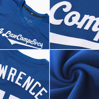 Custom Baseball Jersey - Royal White-Red Authentic Throwback Rib-Knit