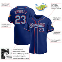 Custom Baseball Jersey - Royal Light Blue-Red Authentic