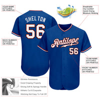 Custom Baseball Jersey - Royal White-Red Authentic