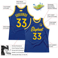 Custom Basketball Jersey - Royal Gold-White Authentic Throwback