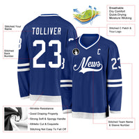 Custom Hockey Jersey - Royal White
