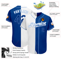 Custom Baseball Jersey - White Royal-Light Blue Authentic Split Fashion
