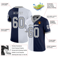 Custom Football Jersey - Navy Gray-White Split Fashion
