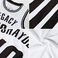 Custom Basketball Jersey - White Black Authentic Throwback