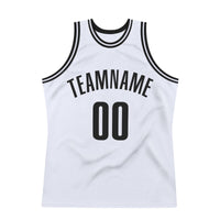 Custom Basketball Jersey - White Black Authentic Throwback